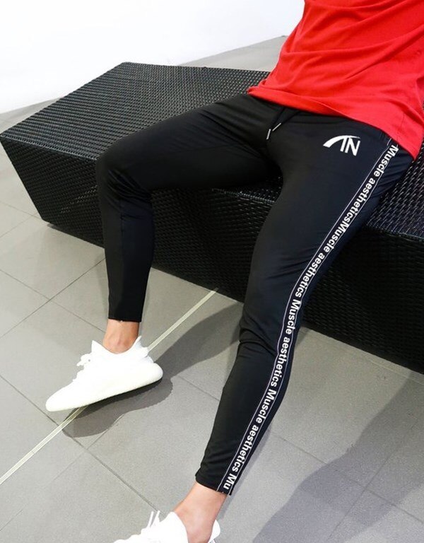 Mannen Joggingbroek Met Rits Zakken Tapered Track Atletische Broek Voor Man Running, Oefening, Workout: Black / L