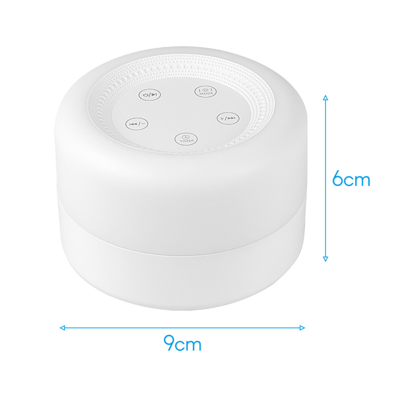 Draagbare witte geluidsmachine, babykalmeringsmiddel, verstelbaar nachtlampje met 12 rustgevende geluiden, 7 lichtkleuren en timer voor de slaap van de baby.