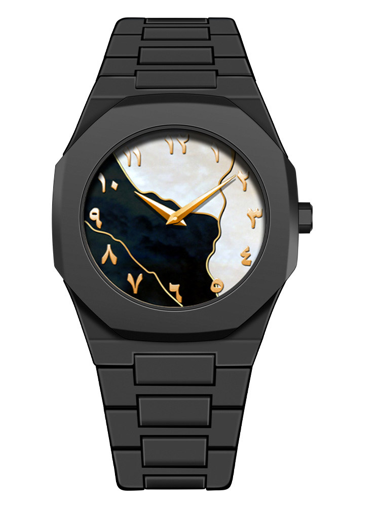 Reloj Digital árabe clásico Simple de Oriente Medio, reloj de cuarzo resistente al agua para hombre, reloj de negocios resistente al agua de plástico negro para PC