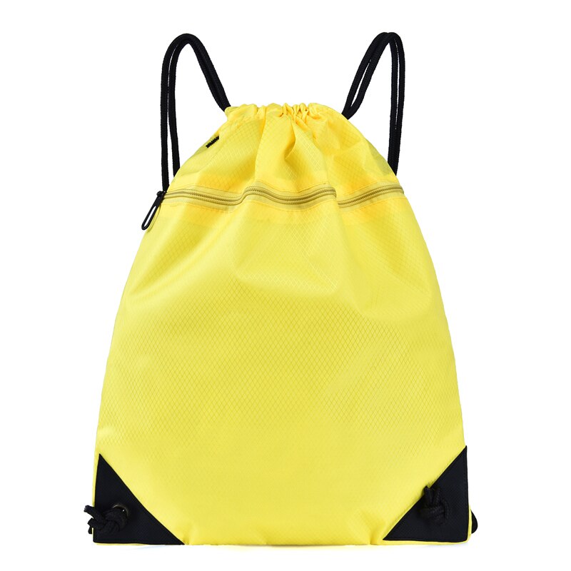 Trekkoord Rijden Rugzak Gym Kleding Schoenen Tas Waterdicht Grote Capaciteit Eco Vriendelijke Opvouwbare String Vrouwen Boodschappentas: Yellow-S