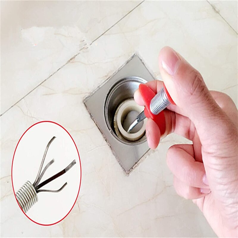 Pipe Dredger Grabberable Claw Pick up Tool, Plumbing Snake Tool for Sink Tube Drain Sewer Drain Clog Remover