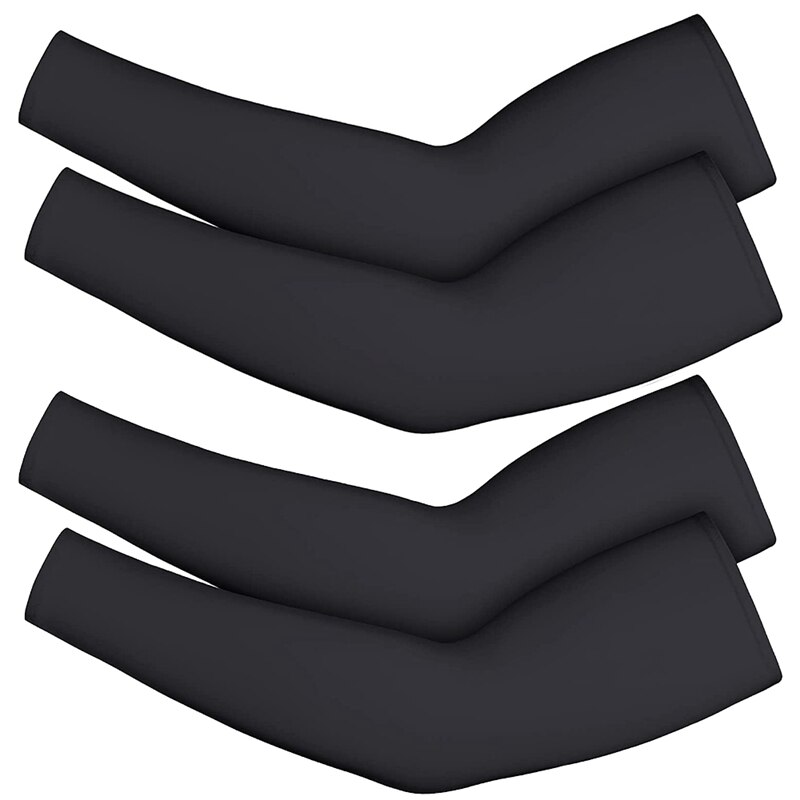 Calentador de brazo térmico para hombre y mujer, manga de compresión para el brazo, para actividades al aire libre, ciclismo y baloncesto, novedad-4 piezas: Black / L
