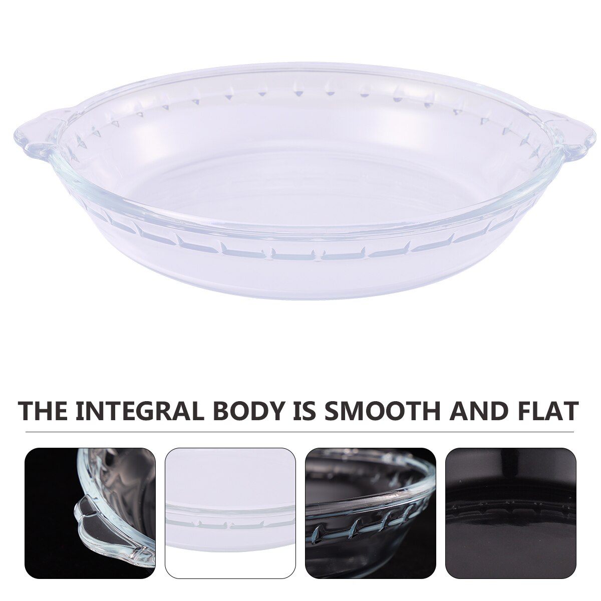 1 Pc Pie Pan Glass Pie Plate Heat-resistant Useful Glass Bakeware Pie Dish for Household Kitchen