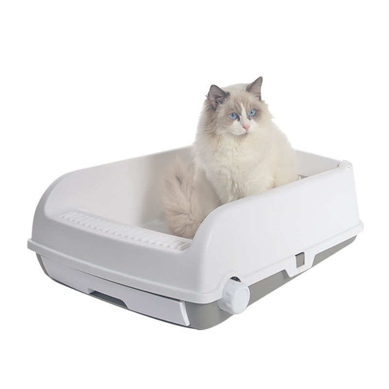 Semi-automatic litter box Cat Litter Box Pet Toilet Training Dog Cat Travel Tray Self Cleaning Cat Litter Box Sand Box Supplies