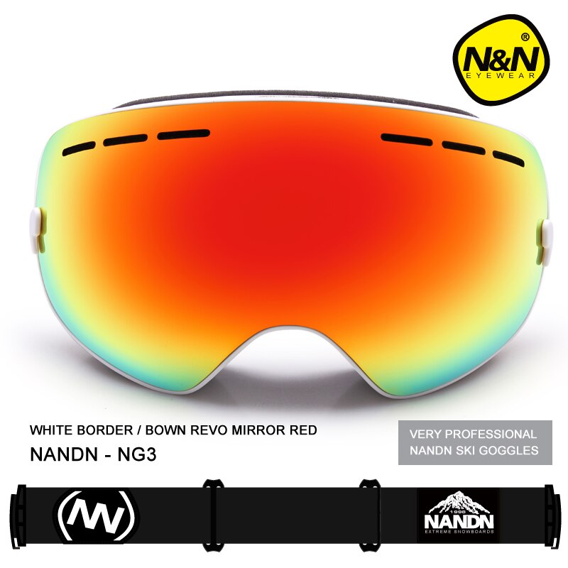 Nandn Sport Professionelle Skibrille Brillen Anti-Nebel UV400 Ski Brille Punkte Maske Skifahren Snowboard Männer Frauen Schnee Goggle