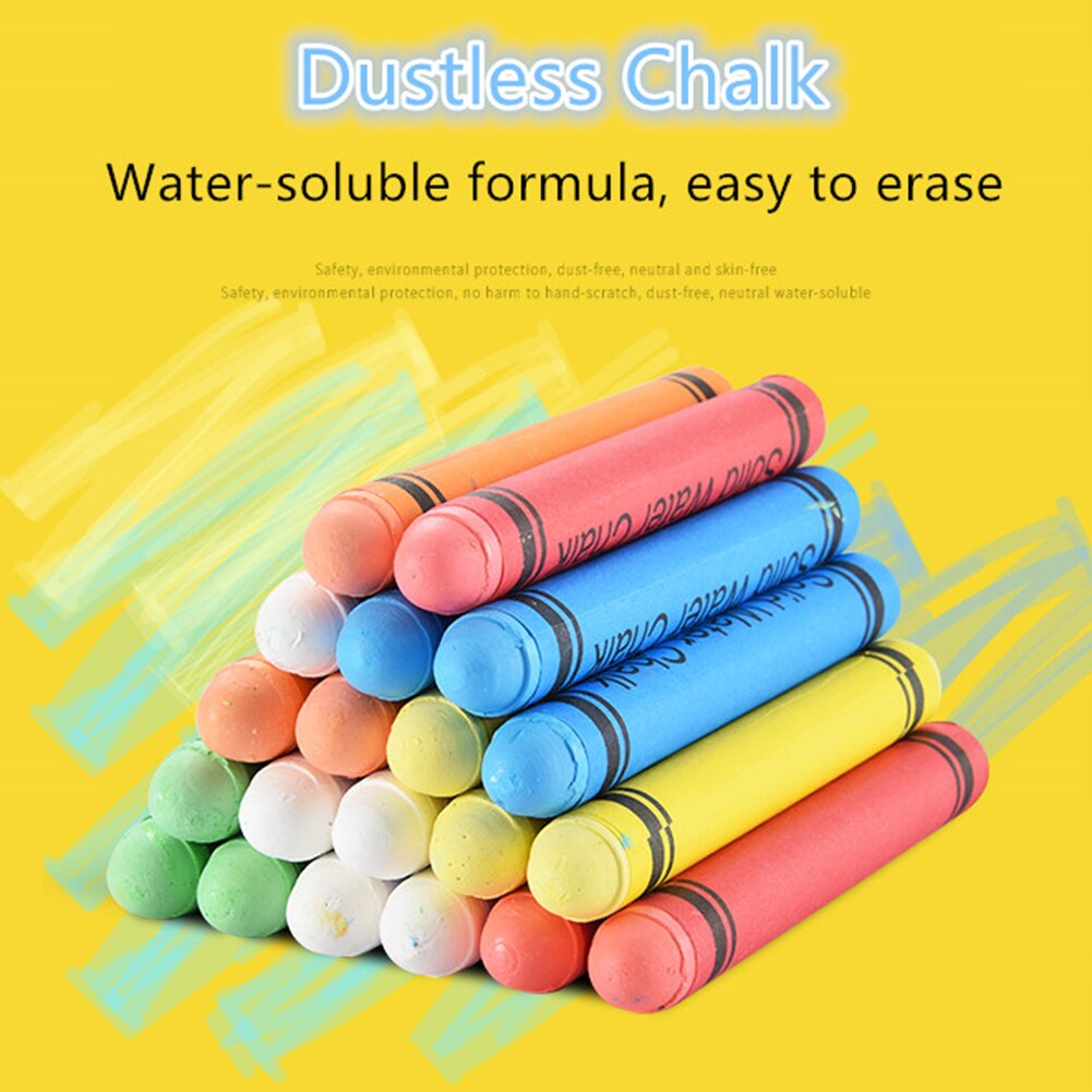 20 pçs solúvel em água dustless giz desenho pastel pastel material escolar de escritório acessórios