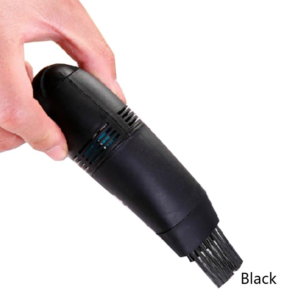 Plastic Mini USB Keyboard Vacuum Cleaner Computer PC Laptop Brush Dust Cleaning Kit For Laptop Desktop Computers Keyboards: Black