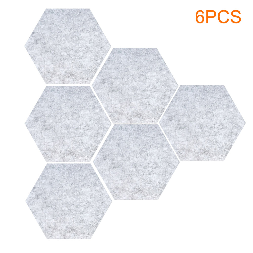 Tablero de corcho hexagonal para decoración del hogar, autoadhesivo multifunción, moderno, para guardería, fotos, sala de estar, 6 piezas: Gris claro