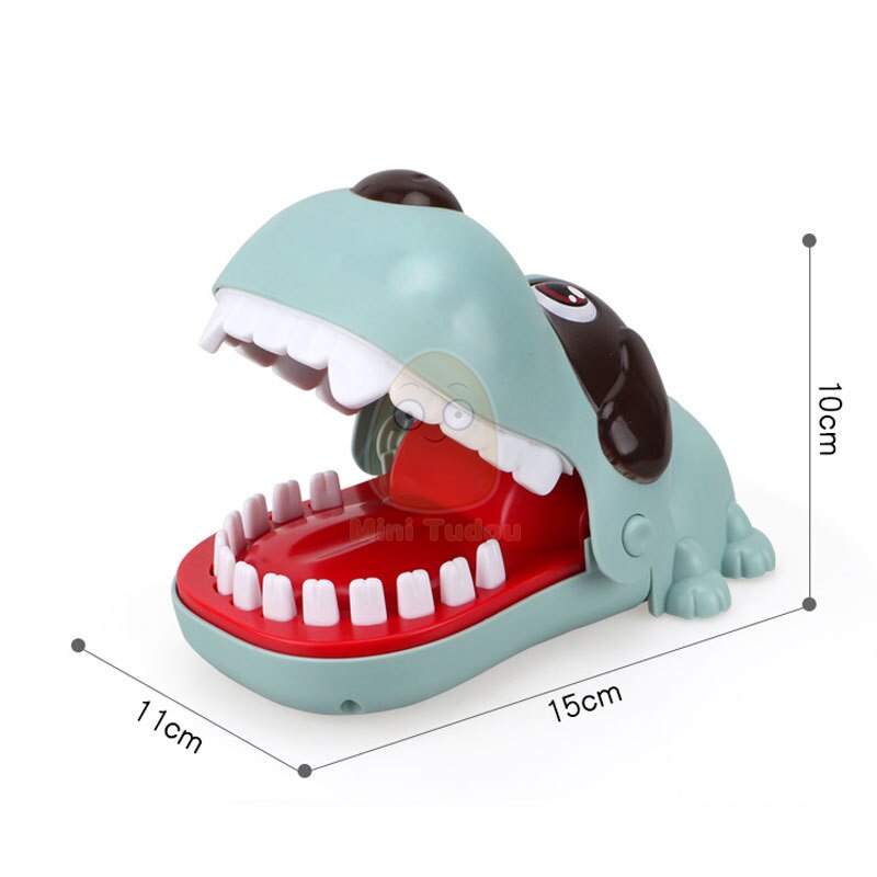 Kid Biting Hand coccodrillo Dinosaur Shark Bite Finger scherzi novità Classic Sound Light Party gioco da tavolo giocattoli per bambini regalo: Blue Dog