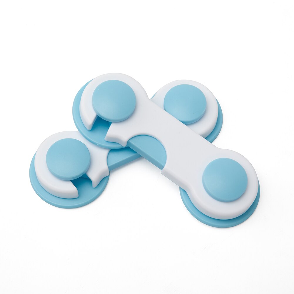 4 stks/partij Kast Lock Bandjes Baby Veiligheid Bescherming Van Kinderen Veilig Sloten Voor Garderobemeubilair Baby Veiligheid Lade Vergrendelingen: Blauw
