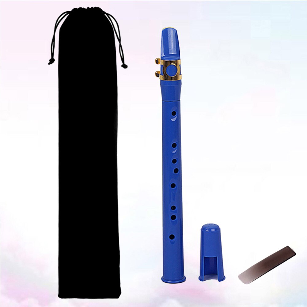 Pocket Sax Mini Portable Saxophone Little Saxophone with Carrying Bag Woodwind Instrument Musical Accessories (Blue)