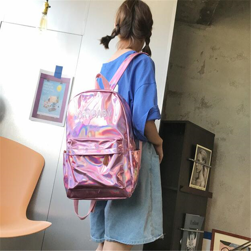 holographische Rucksack Frauen Crybaby Rucksack Set Schule Tasche Schulter Composite Tasche Kupplung Messenger Crossbody Schul