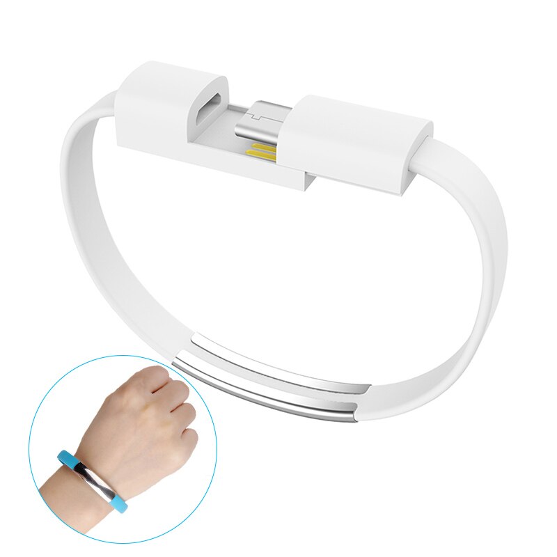 OLAF Type C Armband kabel Mobiele Telefoon kabels usb Opladen Data Cord Voor Samsung s8 s9 s10 Huwei P30 C type-C korte usb-kabel: White