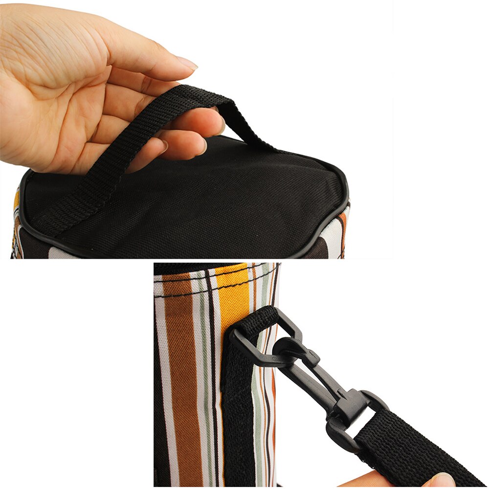 Round Picnic Cooler Bag Insulated Lunch Bag for Men and Women Adjustable Shoulder Strap, Insulated Lunch Bag for School/Picnic