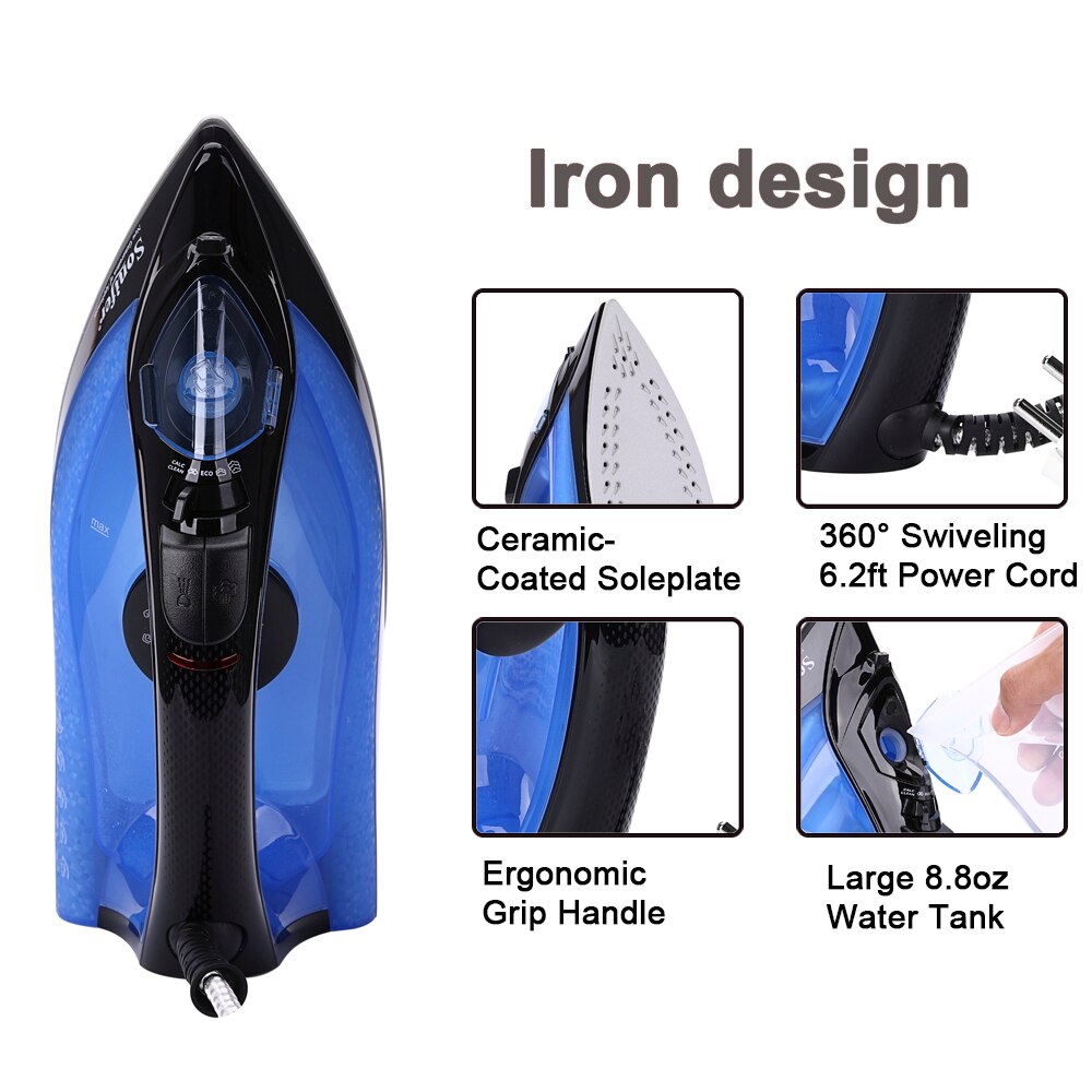 Sonifer – fer à vapeur électrique , pour voyage, maison, vêtements, repassage à la vapeur, plaque revêtue