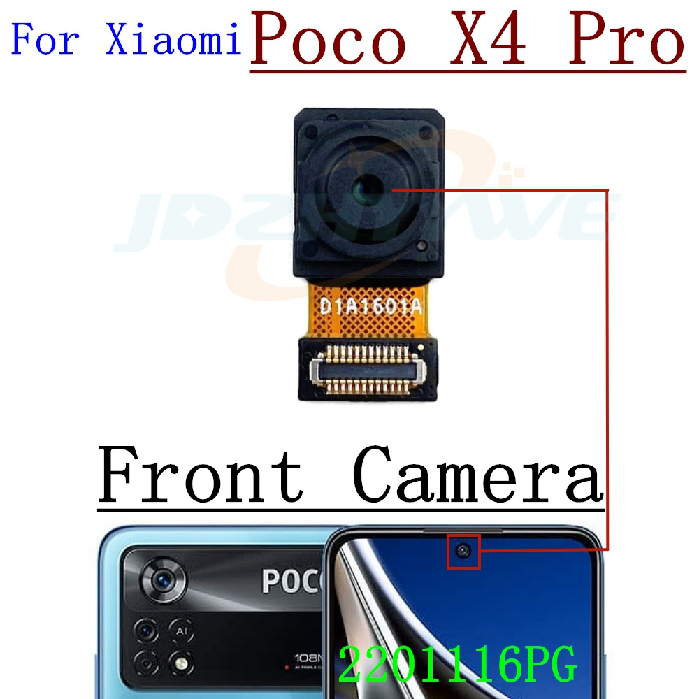 Rear Front Camera For Xiaomi Poco X5 X4 Pro X5pro Frontal Selfie Facing Main Back Wide Camera Module Flex Cable Parts: Brown
