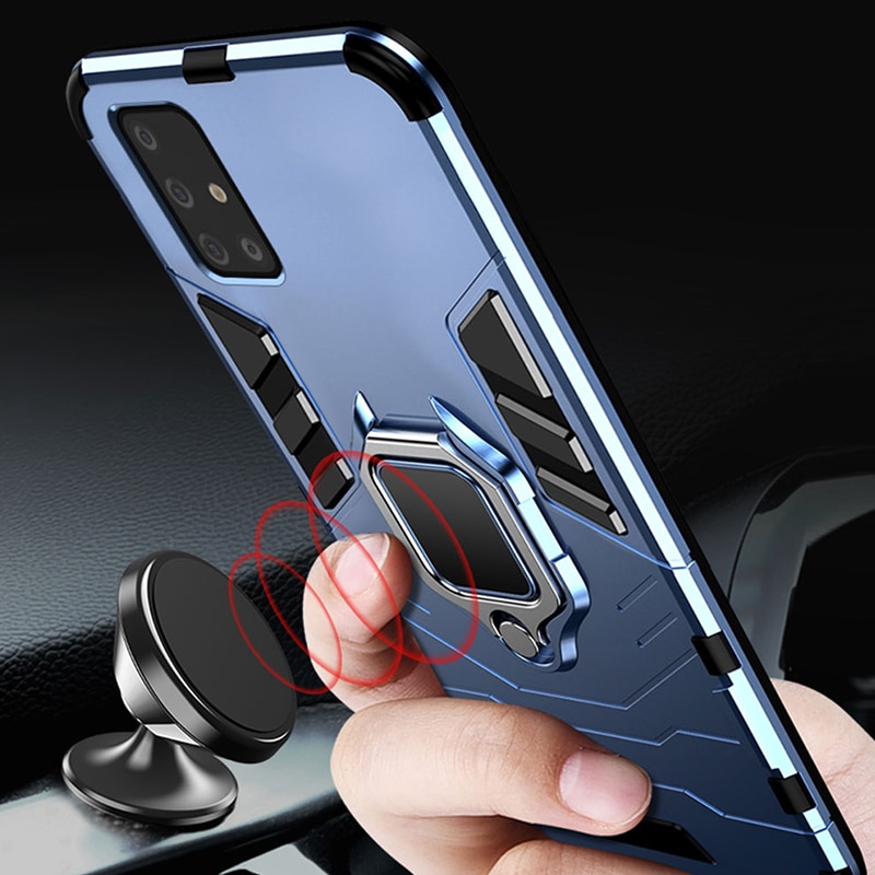 Armor Case for Samsung A51 A71 Case Magnetic Car Phone Holder Cover TPU+PC Bumper Case for Samsung Galaxy A51 A 51 A71 A 71 Case