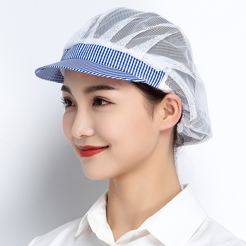 Pustende netting arbeidslue dame herre hårtildekket hatt verkstedhatt serveringshatt bakehatt kjøkken matlaging visirhatt med brem: Burgunder