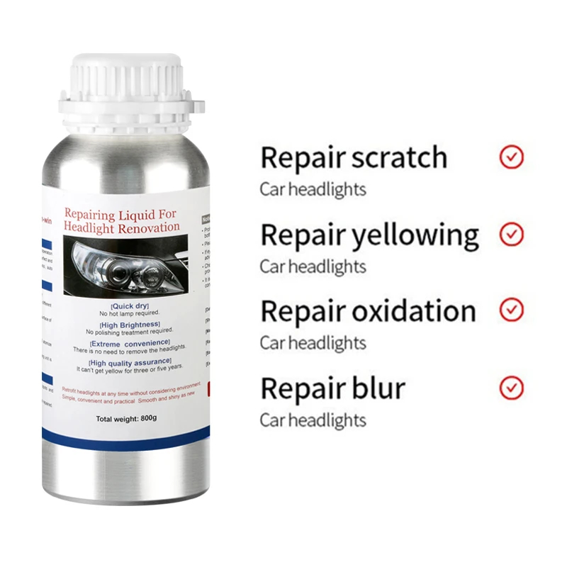 Pulido de faros de coche, polímero líquido, agente de limpieza de restauración de faros de coche, 50ML/100ML/150G, productos de reparación de automóviles