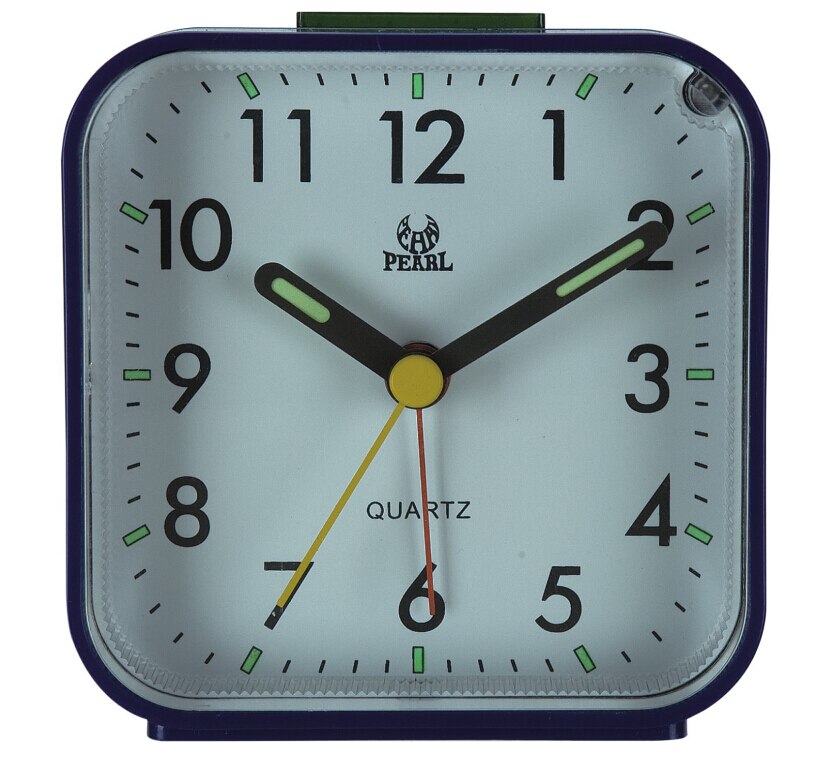 Travel Alarm Clock Analog Alarm Silent Non Ticking Ascending Beep Sounds Silent No Ticking Lighted on Demand Snooze Gentle Wake: Blue