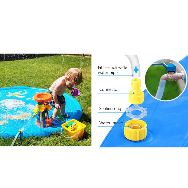 100/170 cm cuscino per tappetino d'acqua Spray gonfiabile estate bambini gioca tappetino per acqua prato giochi Pad spruzzatore giocattoli accessori per piscina all'aperto