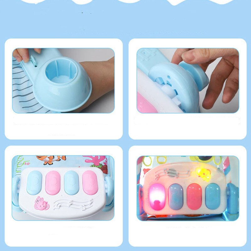 Spedbarn pedal piano samling baby tidlig utdanning rangle lett musikk teppe treningsstativ leketøy