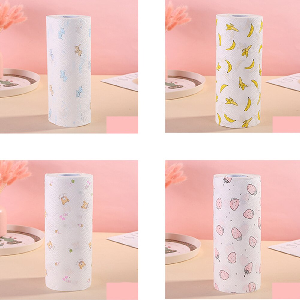 Kitchen Roll Paper Oil-absorbing Absorbent printing Paper Towels Disposable Lazy Cleaning Rag Paper