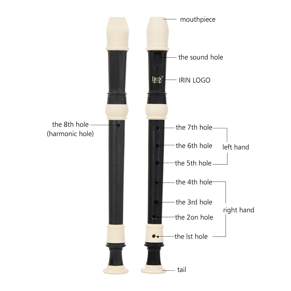 IRIN ABS Alto Recorder 8 Loch Barock Stil Recorder Abnehmbare mit Finger Rest und Tragetasche Klassenzimmer Wind Instrumente