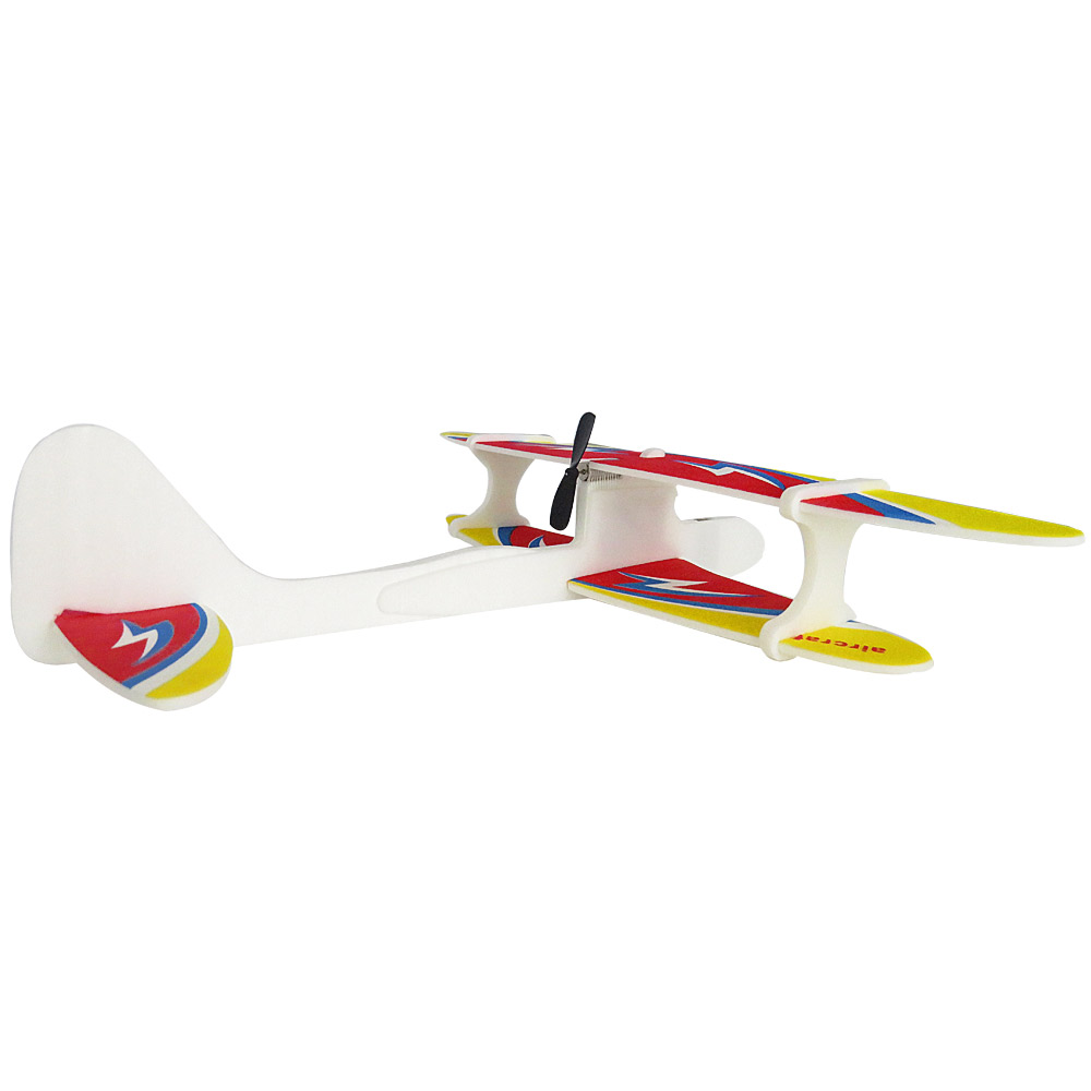 Flytec bricolage Biplane planeur mousse alimenté avion volant électrique condensateur USB chargeur main planeur EPP jouets pour enfants