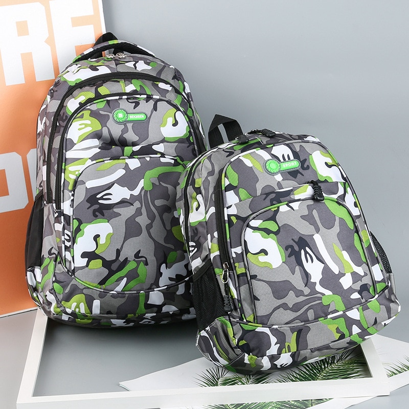 2 formati camuffare Impermeabile Borse Da Scuola per Le Ragazze Dei Ragazzi Ortopedico Bambini Zaino per Bambini del Sacchetto di Libro Mochila Escolar Zaino