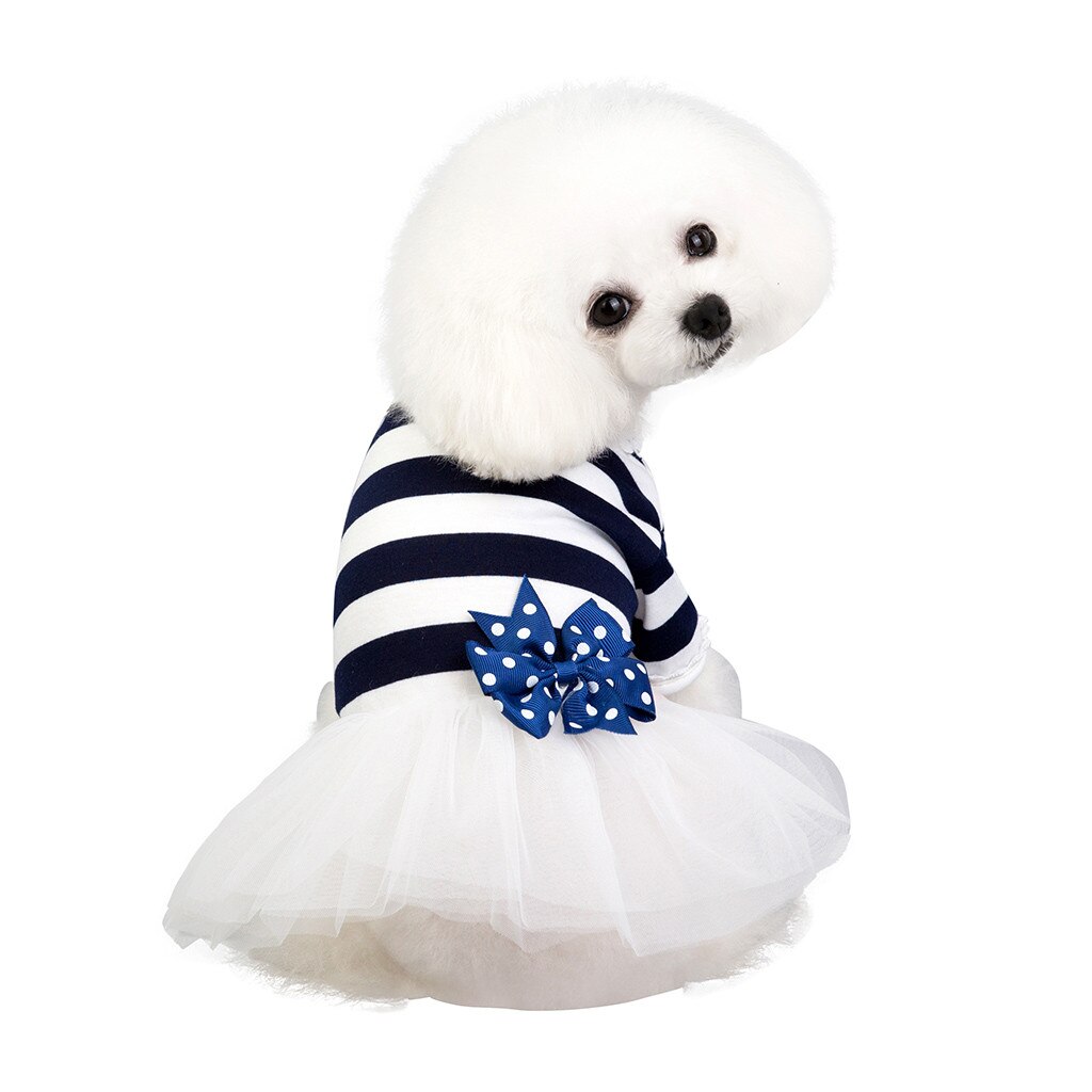 Small Dog Dress Pet Dog Bowknot Dress Dog Cat Cute Spring Summer chihuahua dog accessories pet costume for dogs pug clothes