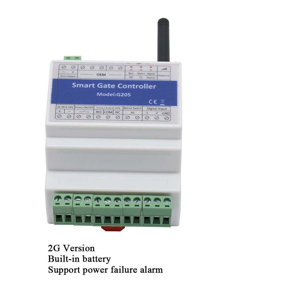 DIN-rail GSM 4G SMS Single Relay Gate Opener ON/OFF Switch For Sliding Swing Opener Power Failure Alarm: 2G Version Kit C