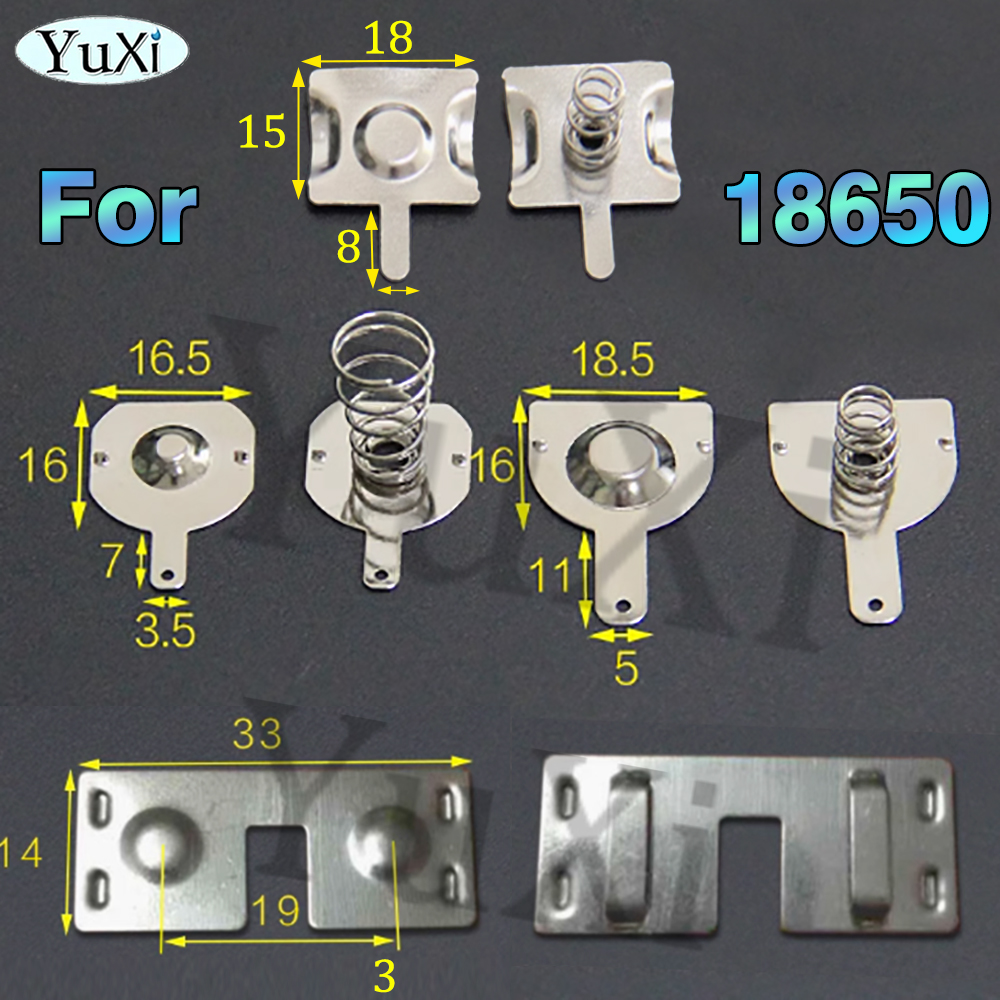 4 Paar 18650 Batterie-Schrapnell-Batteriefeder, positive und negative Kontaktstücke, 18 x 15 mm, 33 x 14 mm Batteriefederstück