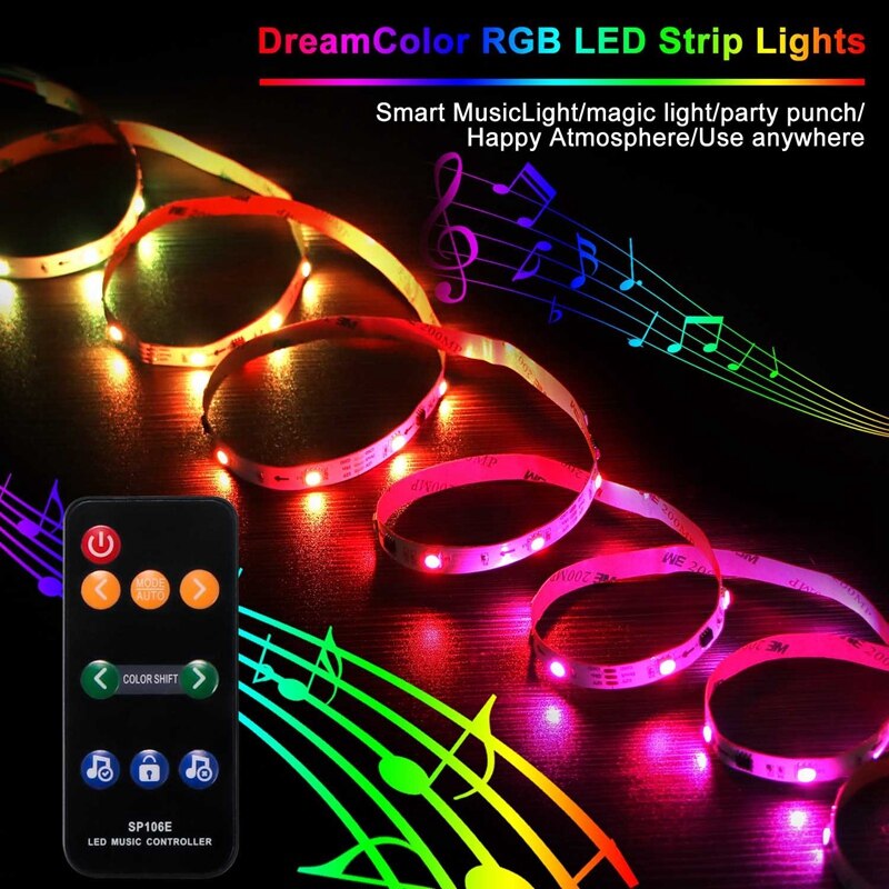 SP106E 9Key LED Music Controller DC5V-12V WS2811 /WS2812B /SK6812 /1903 ic LED Tape Digital Colorful Pixel Music Controller