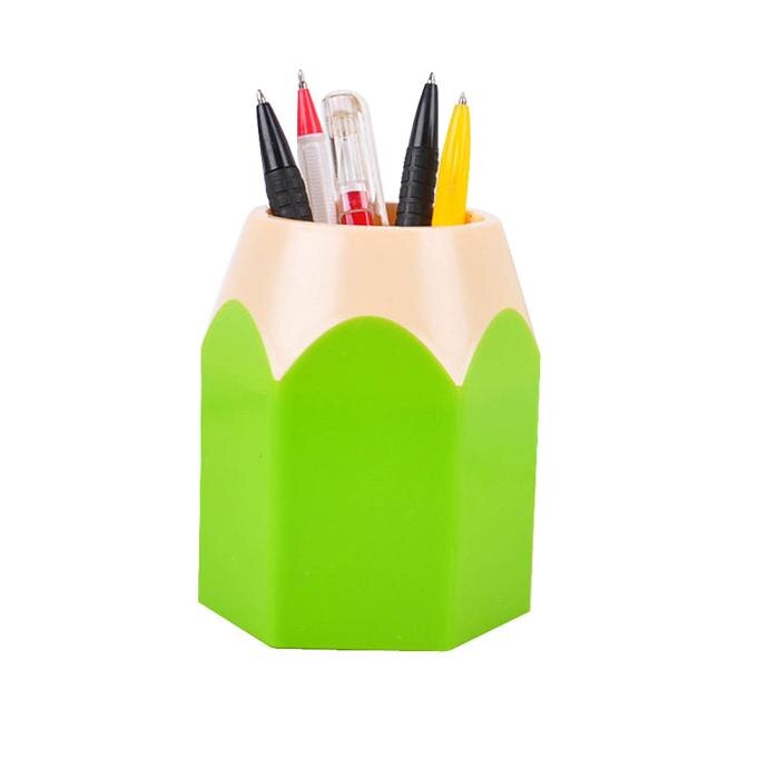 Pen Vase Pencil Pot Makeup Brush Holder Pencil Stand Holders Stationery Desk Container Office Supplies #15: Green