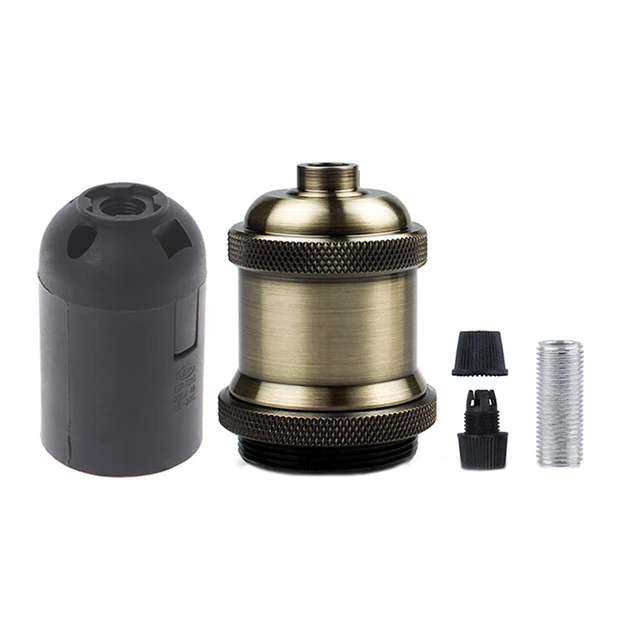 Douille de lampe Vintage, support de lampe à vis Edison, bases d'ampoule E27, Base de lumière à monter soi-même avec anneau: Beige