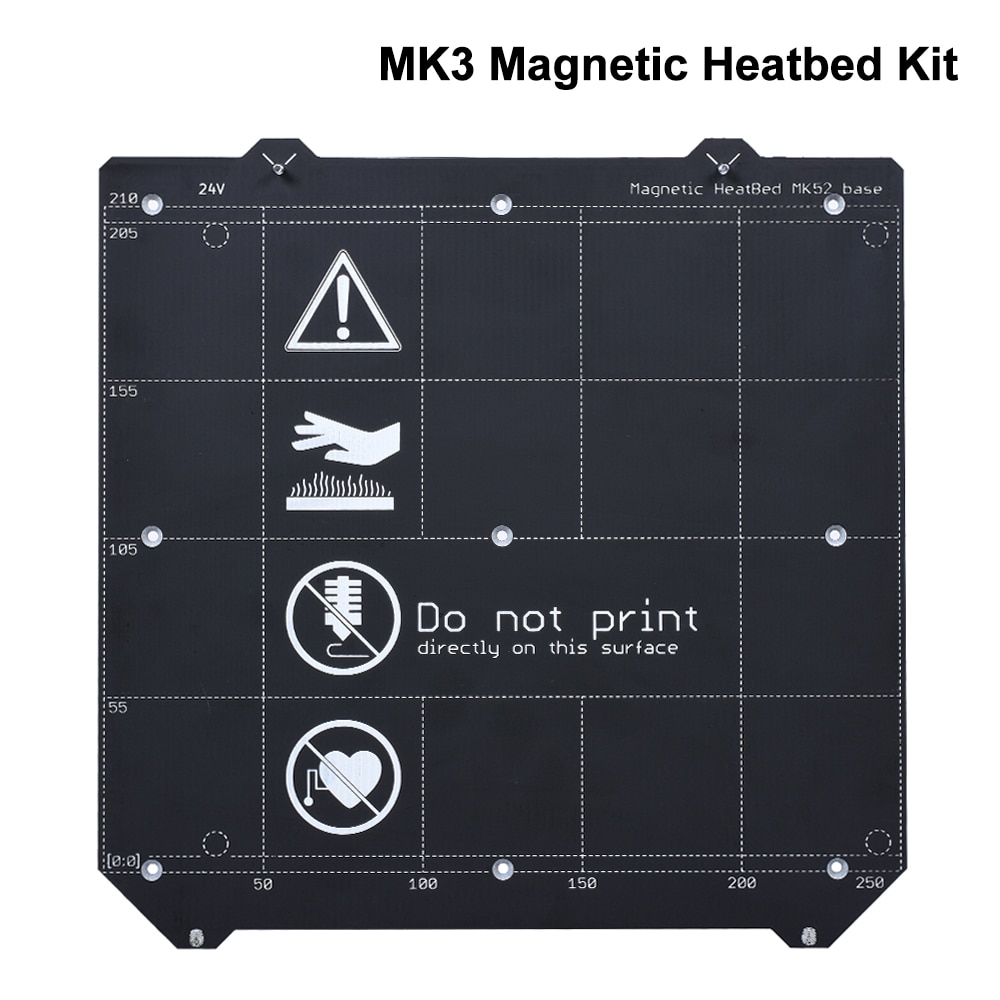 3D Printer Parts Clone I3 MK3 Magnetic Heatbed MK52 24V+MK3 Spring Steel Plate Platform+PEI Sheet for MK3/MK3S Heated Bed Printe