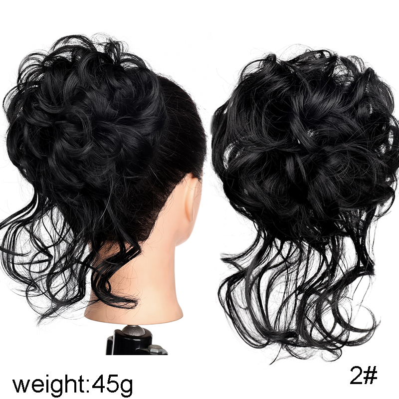 TALANG Synthetic Curly Donut Chignon With Elastic Band Scrunchies Messy Hair Bun Updo Hairpieces Extensions for Women: T4/27/30