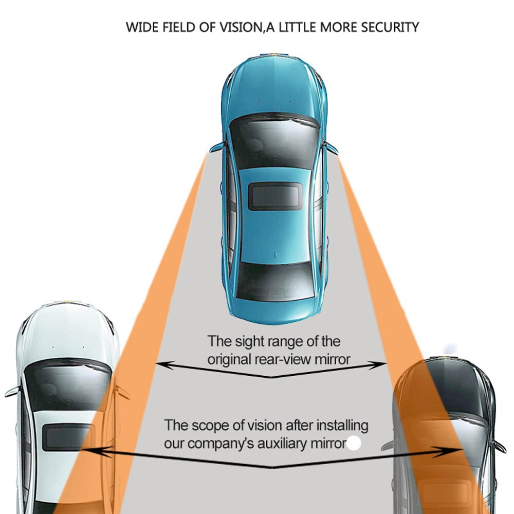 Miroir de voiture 360 degrés grand Angle convexe Angle mort miroir Parking Auto moto vue arrière miroir réglable