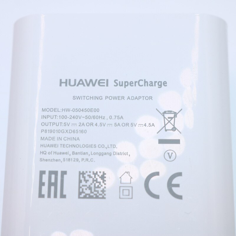 Huawei 4.5V 5A/5V4.5A Supercharge Quick Travel Muur Adapter Voor P10 P20 P30 P40 Plus Mate 9 10 20 30 40 Pro Usb 3.1 Type C Kabel