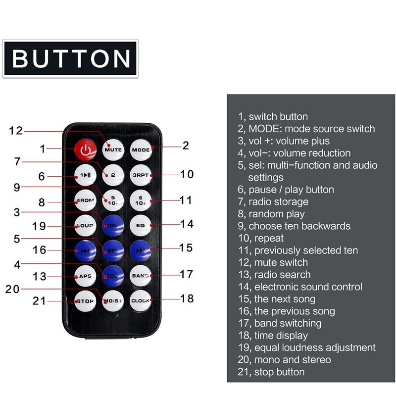 Autoradio 1 din Car Radio Multimedia Mp3 Player Stereo Amplifier With Remote FM Aux Input Receiver SD USB For Pioneer Car Radios