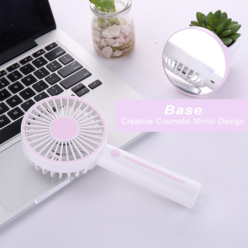 Outdoor Travel Foldable Hand Fans Battery Operated Rechargeable Handheld Mini Fan Electric Personal Fans Hand Bar Desktop Fan