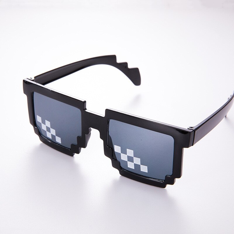 Mosaik Sonnenbrille Trick Spielzeug Schurke Leben Gläser Codierung Pixel modisch Coole Brille Frauen Männer Schwarz Mosaik Sonnenbrille Kind Lustige Brillen