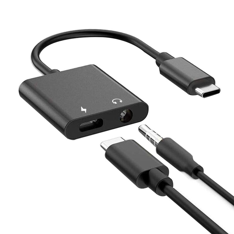 2 in 1 usb c  to 3.5mm kuulokesovitin, pd pikalataus, korkearesoluutioinen ääni, yhteensopiva google pixel 4/4 xl/3/3 xl/2/2 xl, for ga:n kanssa