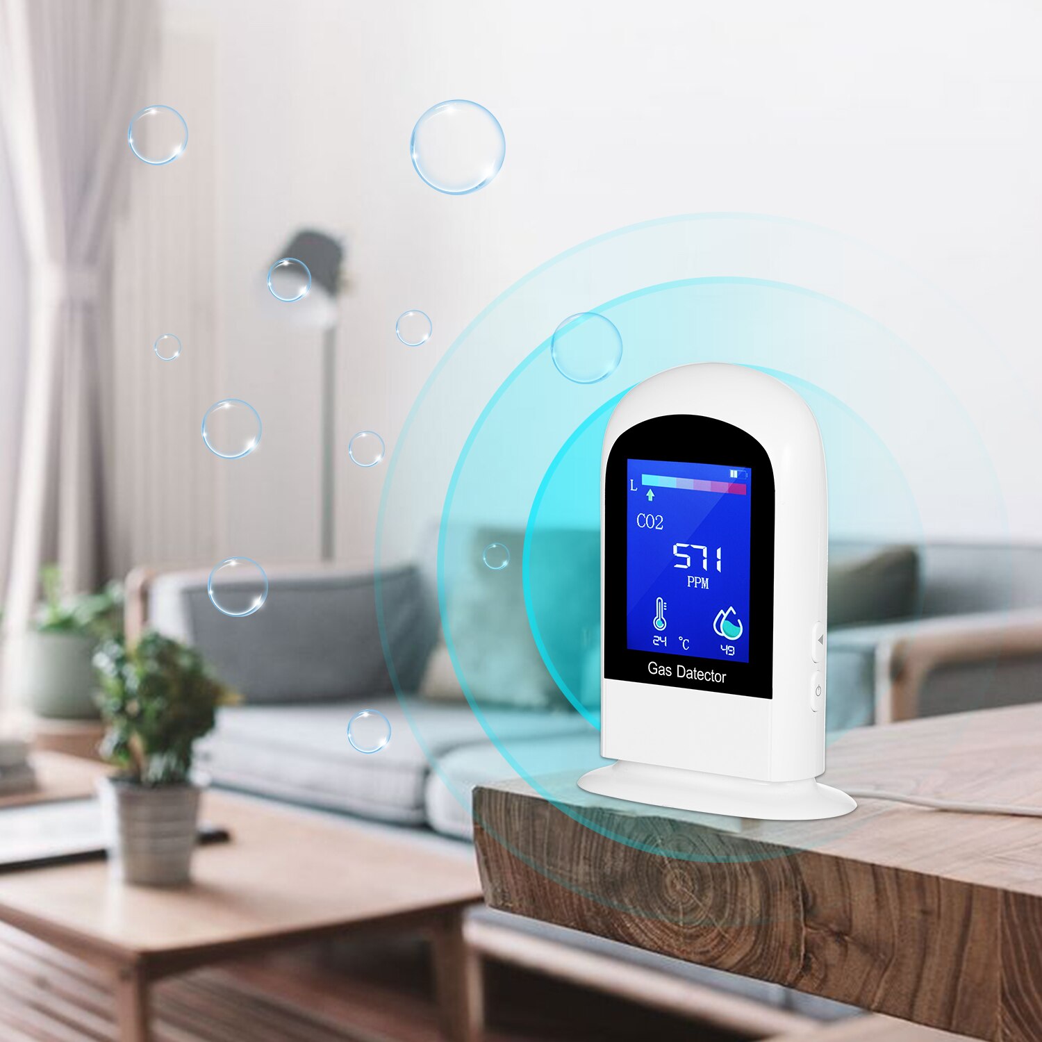 Air Detector Carbon Dioxide Detector LCD Digital CO2 Meter Carbon Dioxide Tester Temperature Humidity Meter CO2/RH/Temp