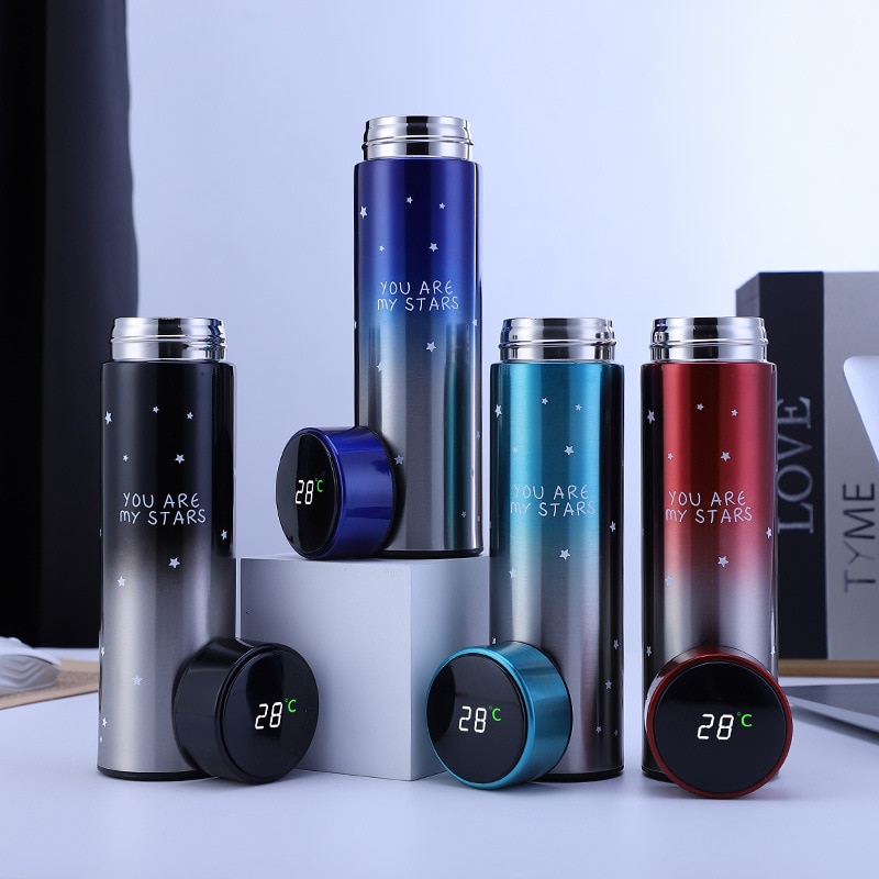 LED Temperature Display Vacuum Thermal Flask 304 Stainless Steel 13 Colours thermos bottle cute water bottle thermos mug