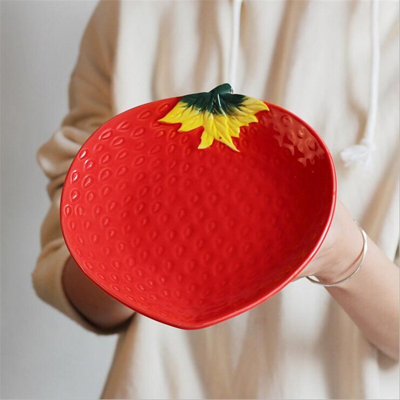 Household ceramic plate fruit plate 8 inch watermelon plate Japanese steak dessert breakfast plate tableware LB52003