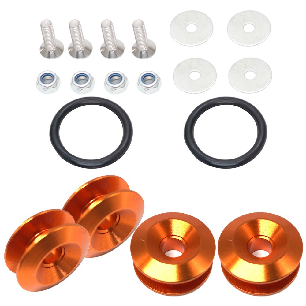 Universal Aluminum Bumper Quick Release Fasteners Fender Washers: Orange