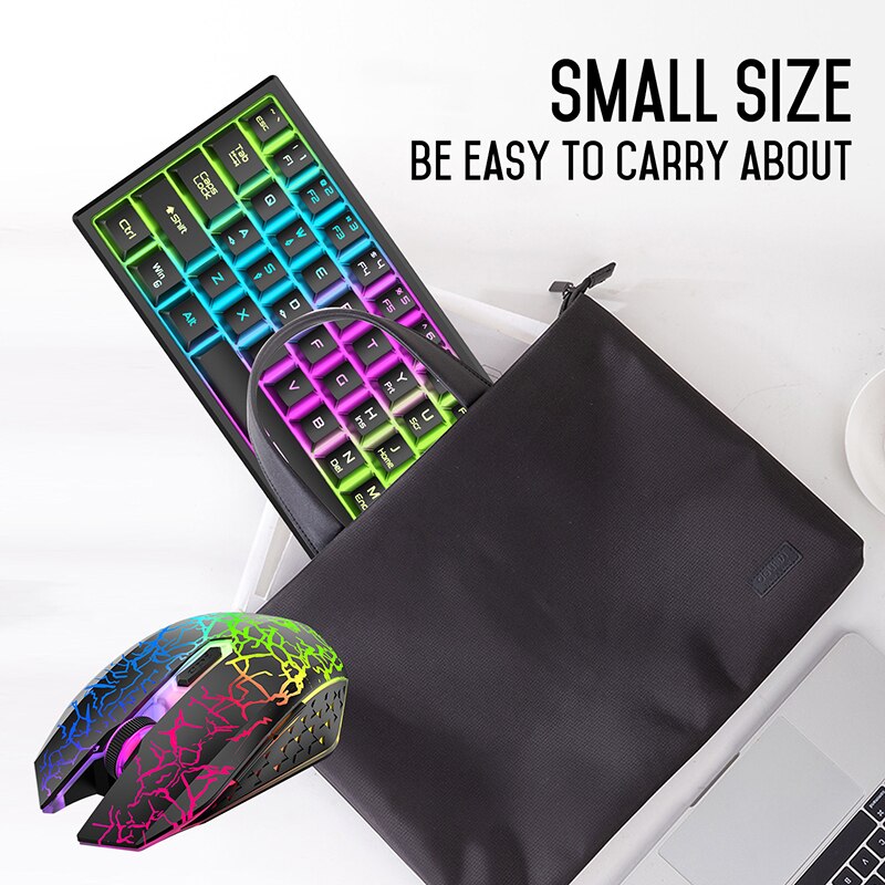 Wireless Rechargeable Keyboard Colorful Led Backlit Keyboard and Mouse Combos Gaming 2.4g Mouse 2400dpi PC Computer Keyboards