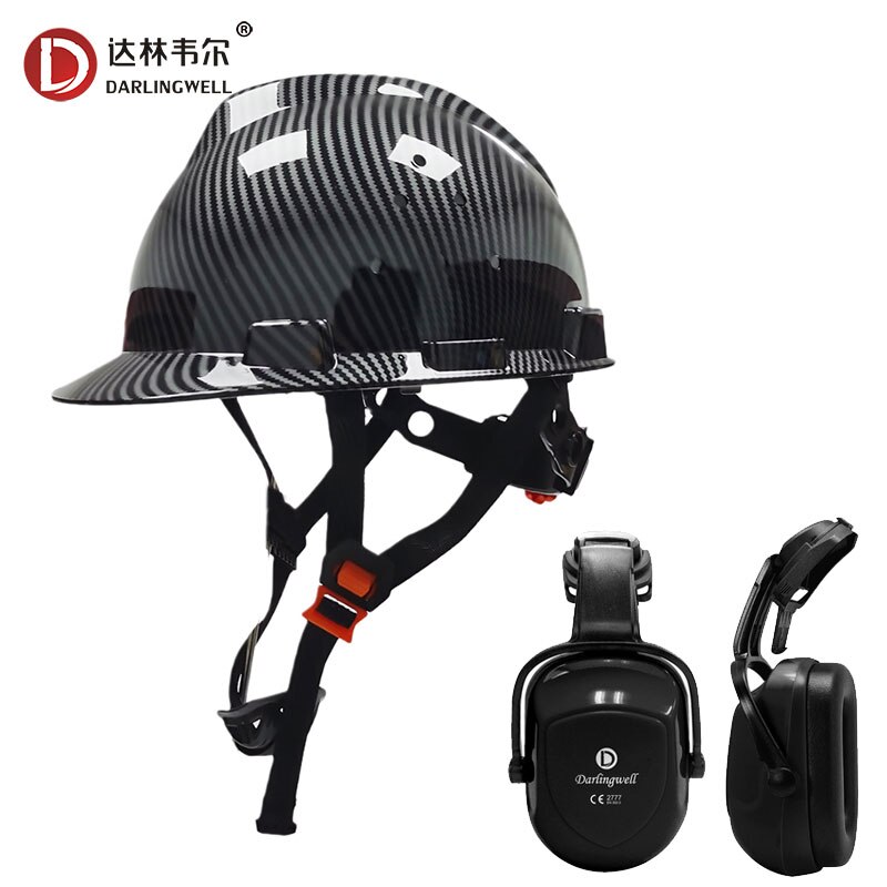 Sicherheit Helm mit Ohrenschützer Sicherheit Schutz Harte Hütte Bau Arbeit Kappe für Reiten Industrielle Sicherheit Helm